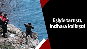 Eşiyle tartışan kadın falezlerde intihara kalkıştı!