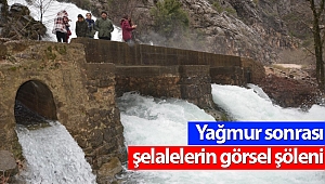 Antalya'da yağmur sonrası şelalelerin görsel şöleni