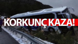 Antalya'da yolcu otobüsü yoldan çıktı!