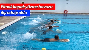 Elmalı kapalı yüzme havuzu ilgi odağı oldu