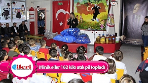 Minik eller 162 kilo atık pil topladı