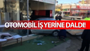 Antalya'da otomobil iş yerine daldı!