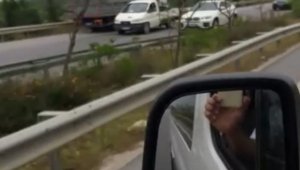Kamyonun ters yönde tehlikeli yolculuğu