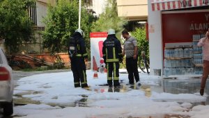 Alanya'da akaryakıt istasyonunda korkutan anlar