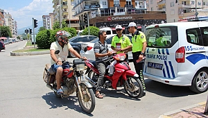 Kumluca'da kask denetimi 