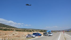 Korkuteli'nden Finike'ye helikopter destekli trafik uygulaması