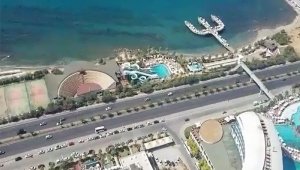 Antalya trafiği havadan helikopter ve drone denetlendi