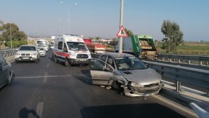 Kopmuş tekerle 100 metre gitti, diğer bariyere çarparak durabildi