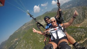 750 metrede yaşanan panik kadın turisti pes ettirmedi