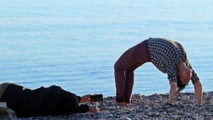 Antalya'da akşam güneşi içleri ısıttı