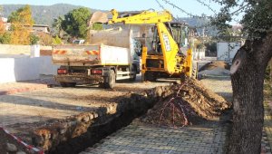 Kemer Göynük'te kanalizasyon çalışması