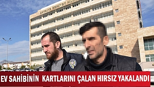 EV SAHİBİNİN  KARTLARINI ÇALAN HIRSIZ YAKALANDI