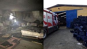 Muz deposunda yangın