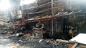 Mobilya atölyesinde yangın