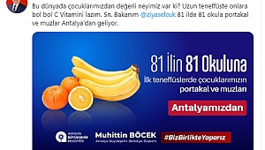 81 ilde  81 okula portakal,  muz, elma, armut