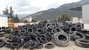 Atık lastikler geri  dönüşüme kazandırıldı