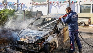 Soba külündeki  köz otomobili yaktı