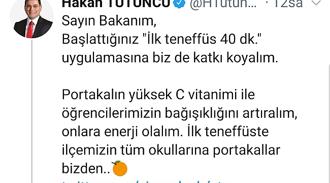 Tütüncü'den portakal sözü