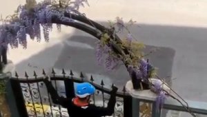 Antalya'da güldüren paten görüntüsü