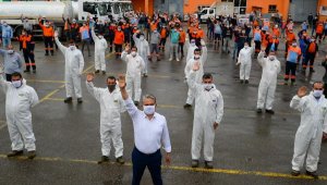 Başkan Uysal, 1 Mayıs öncesi işçilerle buluştu