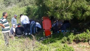 Çapa makinesine bacağını kaptırdı, kurtarmak isteyen eşi de yaralandı