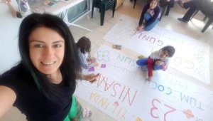Çocukların 23 Nisan hazırlığı