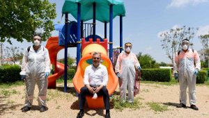 Çocuk oyun grupları dezenfekte edildi