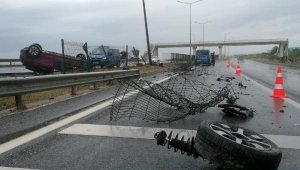 Kazada, yol savaş alanına döndü