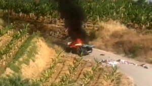 Otomobil alev topuna döndü