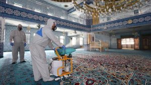 Tütüncü, camilerdeki dezenfekte çalışmalarını inceledi