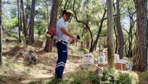 Büyükşehir mezarlıkları düzenli temizliyor