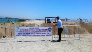 Caretta yuvalarına hendekli koruma