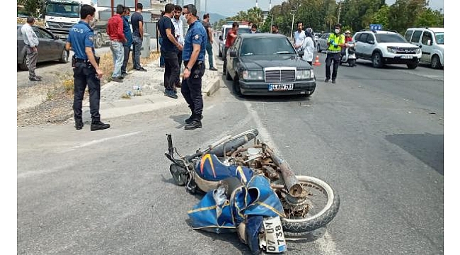 Otomobille motosiklet çarpıştı: 1 yaralı