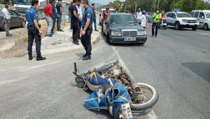Otomobille motosiklet çarpıştı: 1 yaralı