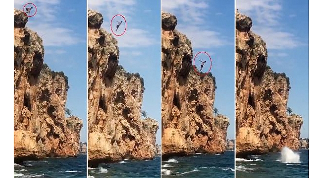 Plaj yasağı kalktı, falezlerden atlayışlar başladı