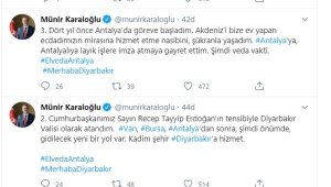 Vali Karaloğlu'dan Antalya'ya 'elveda', Diyarbakır'a 'merhaba'