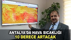 Antalya'da hava sıcaklığı 10 derece artacak