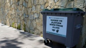 Büyükşehir'den atık maske ve eldivenler için gri konteyner