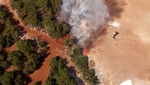 Çöp depolama alanında yangın