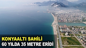 Konyaaltı Sahili 60 yılda 35 metre eridi, bir havluluk yer kaldı