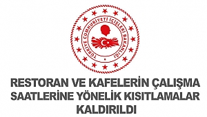 Restoran ve kafelerin çalışma saatlerine yönelik kısıtlamalar kaldırıldı