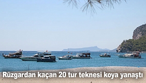 Rüzgardan kaçan 20 tur teknesi koya yanaştı