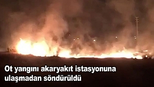 Yangın akaryakıt istasyonuna ulaşmadan söndürüldü