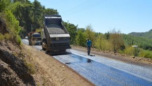 Alanya Çamlıca yolu asfaltlanıyor 