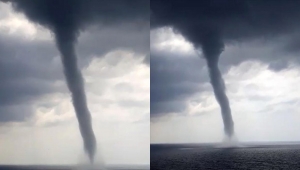 Gazipaşa'da denizde hortum