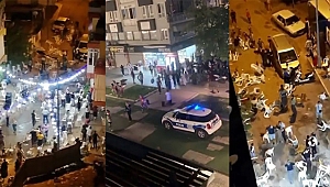 Sokak düğününde tekmeler uçuştu