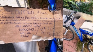 ‘Affedin’ dedi  bisikleti iade etti