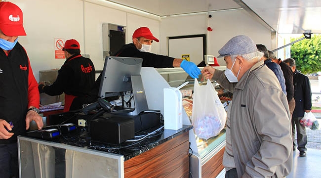 5 ilçede 3271 kilo et sattı