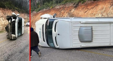 Muğla'da servis minibüsü devrildi: 8'i öğretmen 10 yaralı