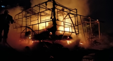 Bodrum'da İngiliz uyruklu kadın karavanda çıkan yangında öldü